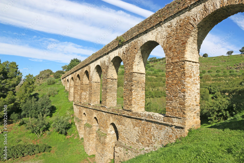 Roman aqueduct in Almuñécar, Spain