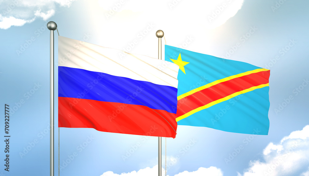 Russia and Democratic Congo Flag Together A Concept of Realations Russia and Democratic Congo Flag Together A Concept of Realations