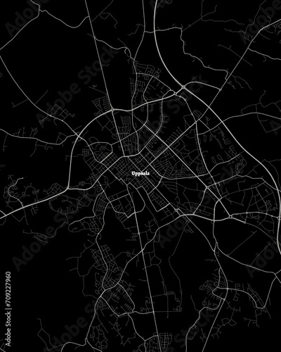 Uppsala Sweden Map, Detailed Dark Map of Uppsala Sweden