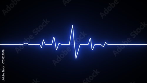 Neon Heart beat. Emergency ekg monitoring. Electrocardiogram show pulse rate graph ,Heart beat ,ECG ,EKG interpretation ,Life line ,Medical healthcare symbol. photo