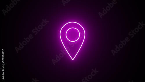 Foto Neon map pin icon
