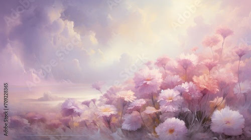 Surreal Cloudscape: Ethereal Clouds Against Soft Pink and Lavender Sky, Broad Strokes, Dream-Like Highlights and Shadows