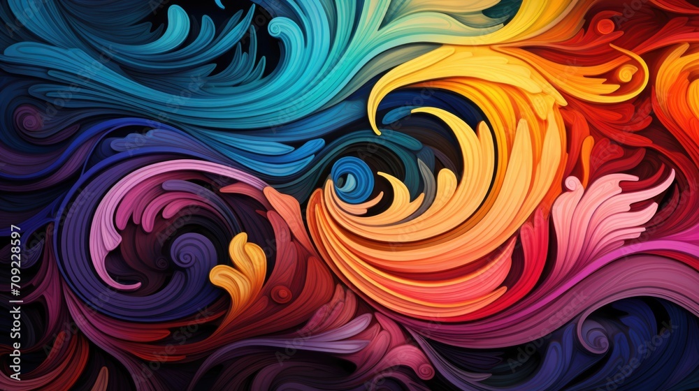 Psychedelic Swirls: Mesmerizing Swirling Colors and Shapes, Vivid Changing Patterns, Hypnotic Psychedelic Effect