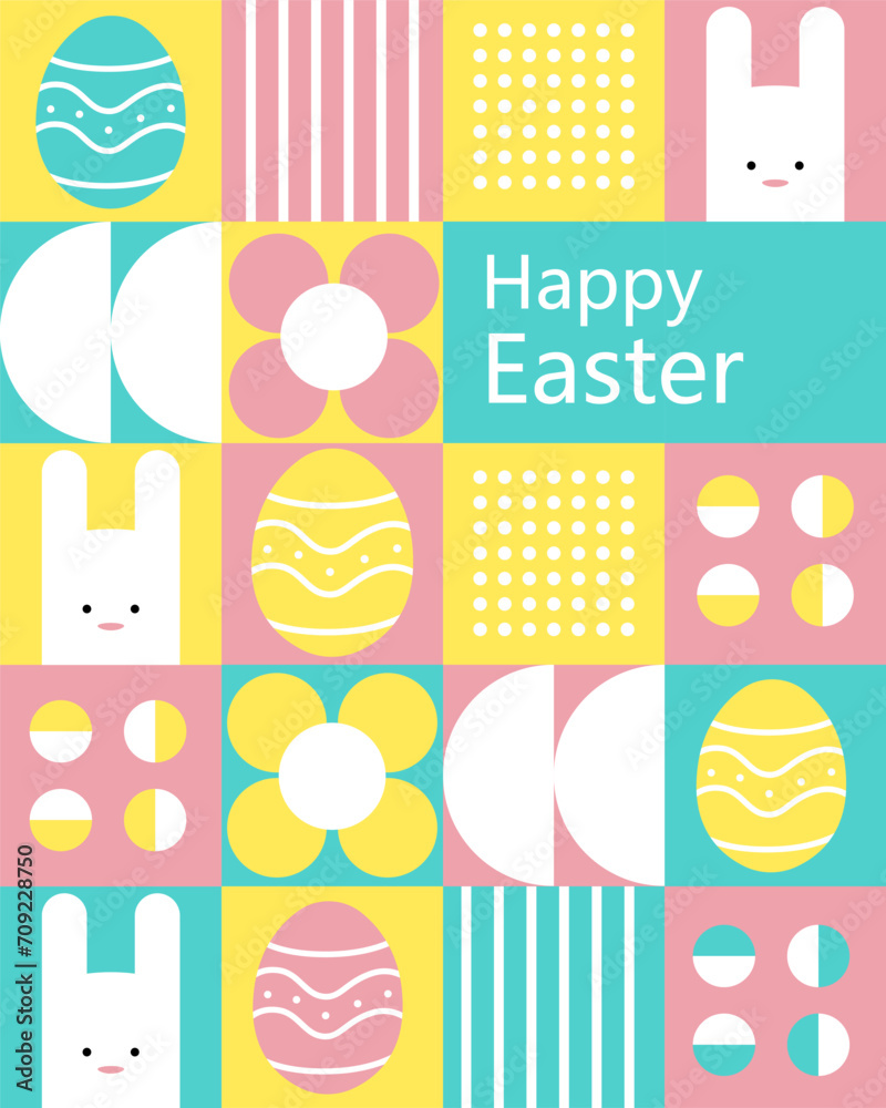 Happy Easter geometric poster_09