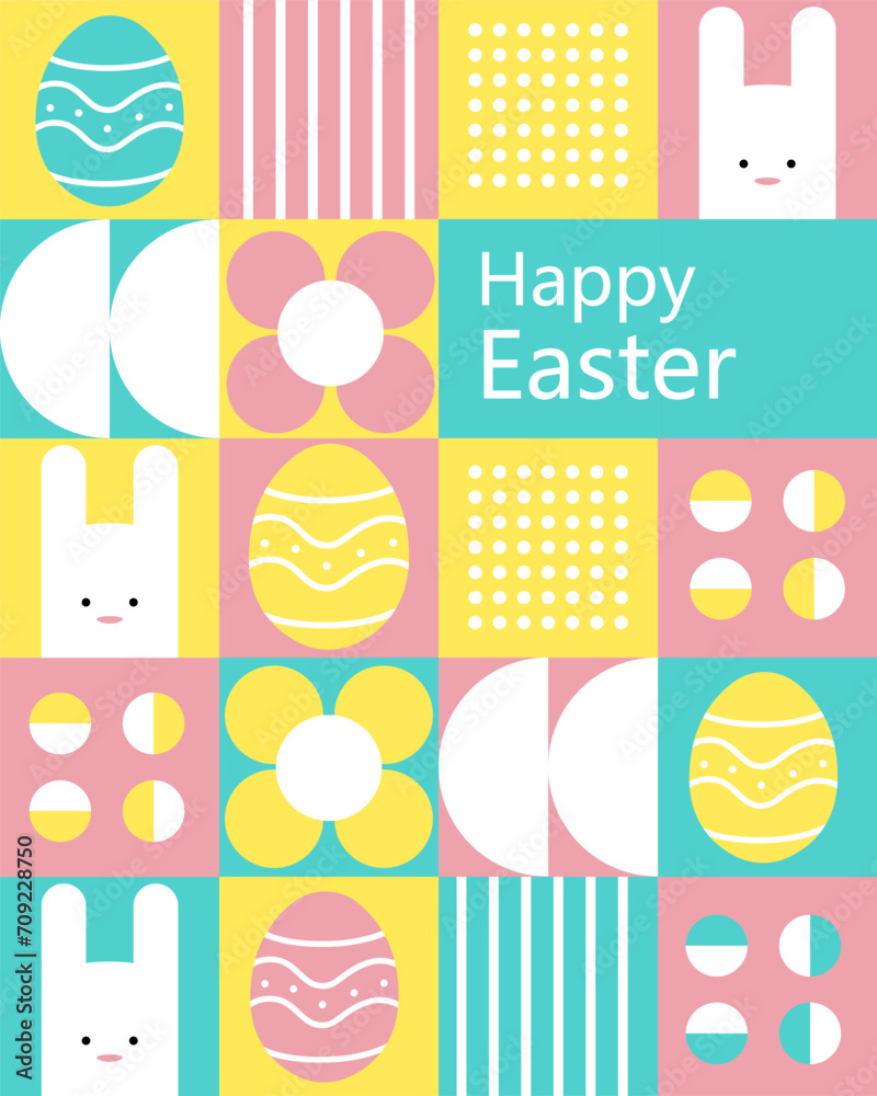 Happy Easter geometric poster_09 Happy Easter geometric poster_09