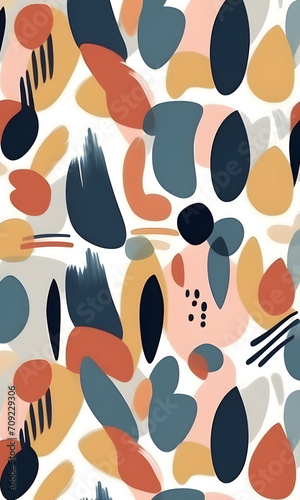 Brushstroke Shapes Pattern Abstract Artwork Colors Painting Colorful Wall Art Design