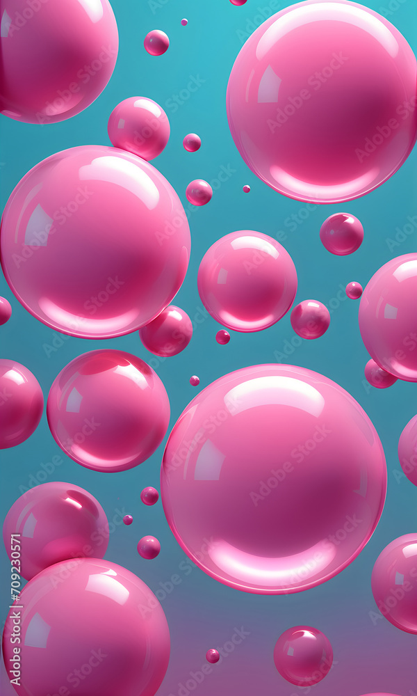 Bubble Gum Tricolour Bubbles Background Graphic Shiny Pink Blue Colors Pop Culture Modern Candy Wall Art Design Bubble Gum Tricolour Bubbles Background Graphic Shiny Pink Blue Colors Pop Culture Modern Candy Wall Art Design