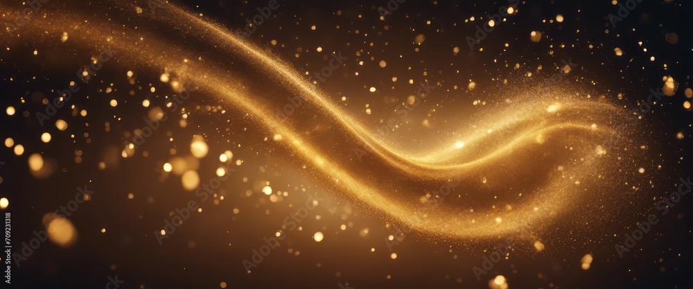 Golden sparkle trail dust in swirl wave style Golden sparkle trail dust in swirl wave style