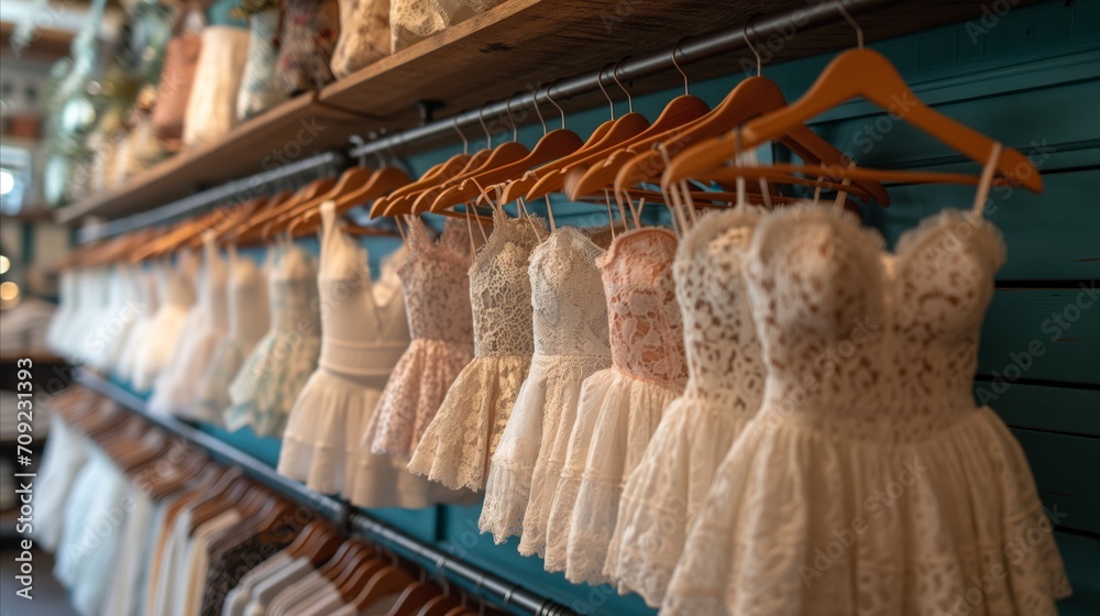 Assorted Dresses Hanging on Rack