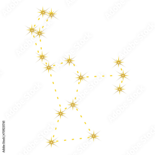 Orion Constellation Stars on Transparent Background - PNG Illustration for Stellar Designs