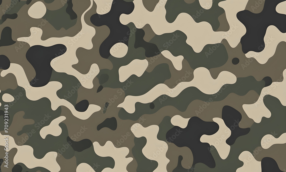 Fototapeta premium Green Camouflage Pattern Military Colors Vector Style Camo Background Graphic Army Wall Art Design