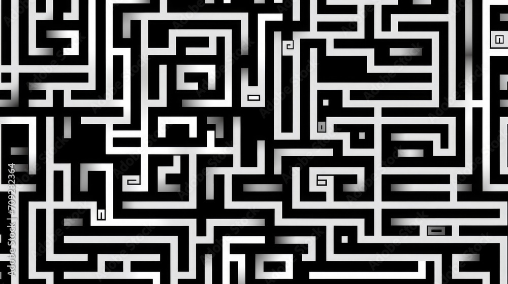 Labyrinth of Lines: A Monochrome Geometric Enigma Labyrinth of Lines: A Monochrome Geometric Enigma