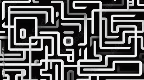 Labyrinth of Lines: A Monochrome Geometric Enigma
