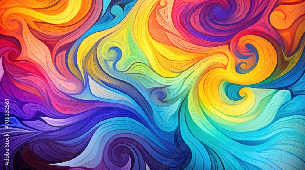 Colorful Whirl: A Psychedelic Spiral of the 60s
