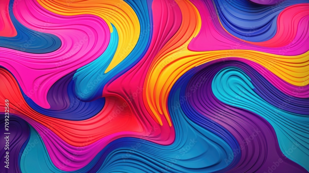 Fototapeta premium Colorful Whirl: A Psychedelic Spiral of the 60s