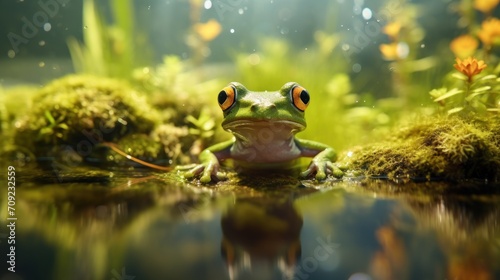 Beautiful and charming frog  wallpaper