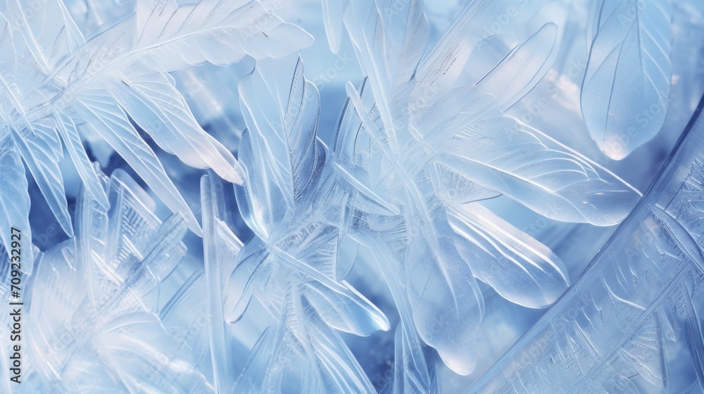 Obraz premium Winter's Edge: Crystal Clarity of Icy Forms