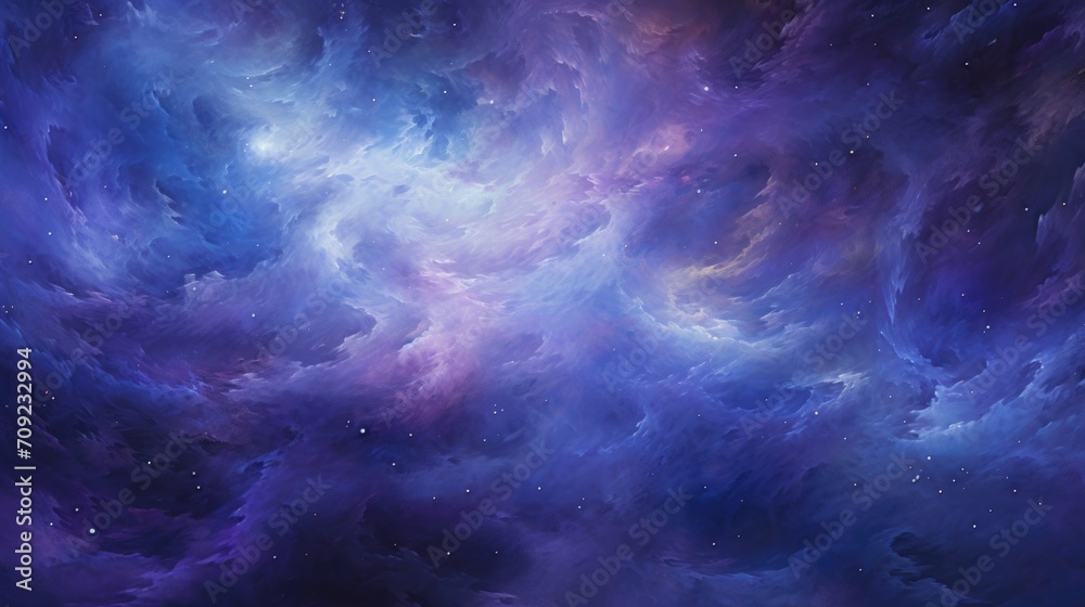 Fototapeta premium Cosmic Voyage: A Galaxy of Blues and Purples
