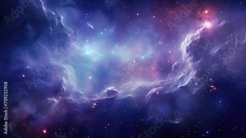 Cosmic Voyage: A Galaxy of Blues and Purples