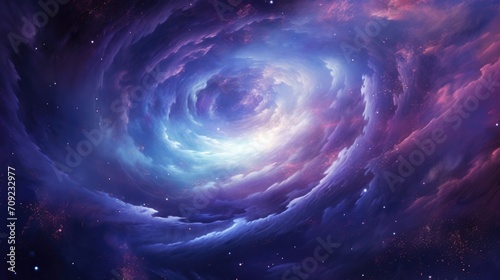 Cosmic Voyage: A Galaxy of Blues and Purples