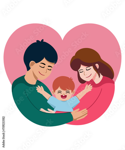Flat mother and father s day illustration