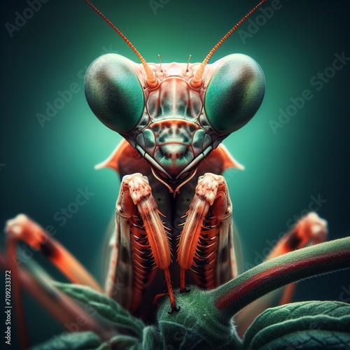 Portrait of praying mantis © Denis