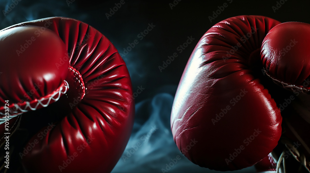 Wide poster of hot fighting boxing gloves