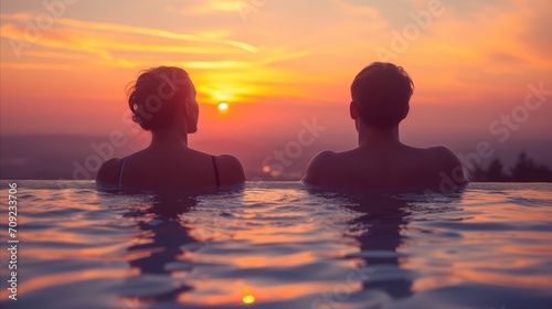 Happy Couple Enjoying a Swim in the Water © Mustafa