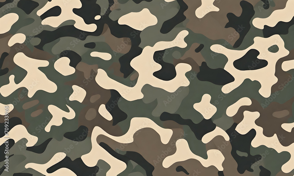 Fototapeta premium Brown Green Camouflage Pattern Military Colors Vector Style Camo Background Graphic Army Wall Art Design