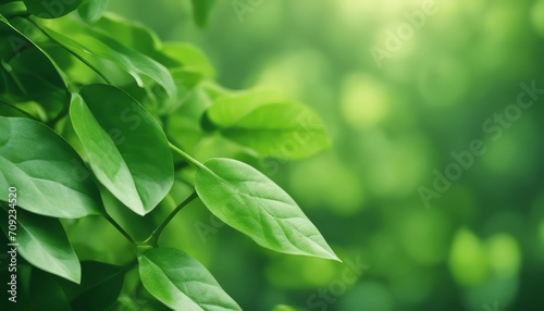 Green leaves eco-friendly background with place for text. Concept of ecology and healthy environment © Adi