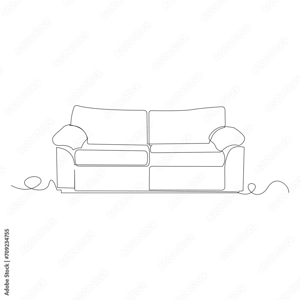 Single and double sofa continuous one line outline vector drawing and sofa with lamp or plant design art illustration
Single and double sofa continuous one line outline vector drawing and sofa with lamp or plant design art illustration
