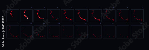 Sprite sheet of a color splash animation. Animation for game, cartoon, motion or something else.