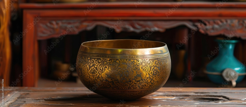 Bowl used for Tibetan singing Bowl used for Tibetan singing