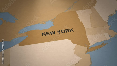 Old Paper Map of New York