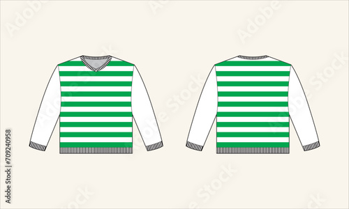 Two Color Stripe V-Neck Kid's Sweater Sketch for Tach Pack