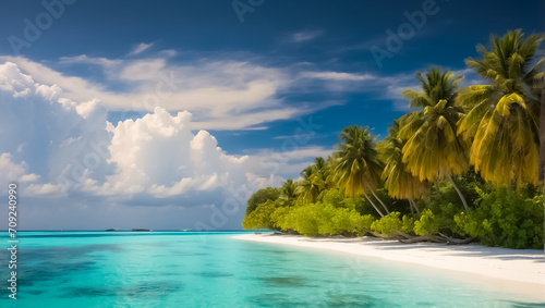 Beautiful beach on an island in the Maldives