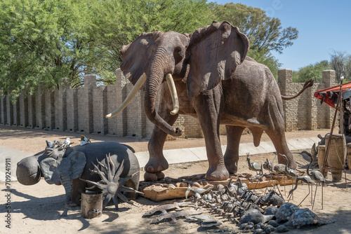 big wooden elefant at craft market, Okahandja, Namibia photo