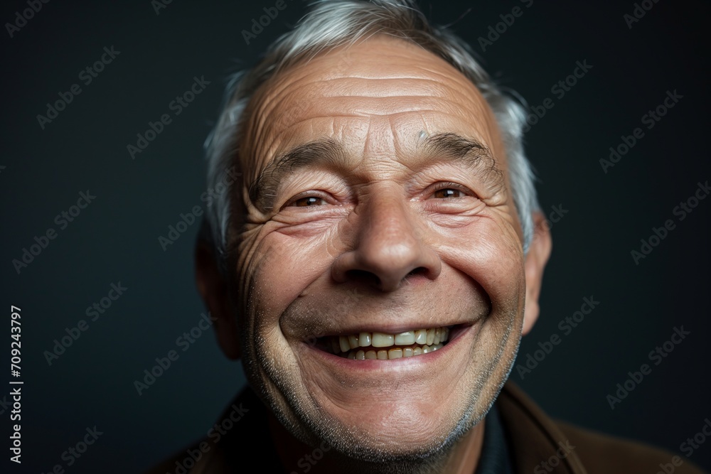 Close up portrait of a senior man with the natural charm in a genuine and uplifting photograph Close up portrait of a senior man with the natural charm in a genuine and uplifting photograph