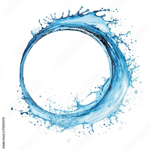 Liquid Artistry: Splashing Water Circle with a Splash Crown