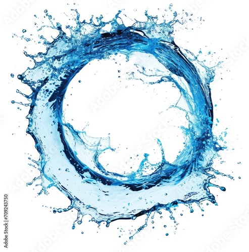 Liquid Artistry: Splashing Water Circle with a Splash Crown
