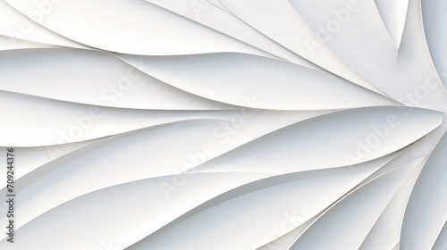 Fototapeta Naklejka Na Ścianę i Meble -  White geometric leaves 3d tiles texture background