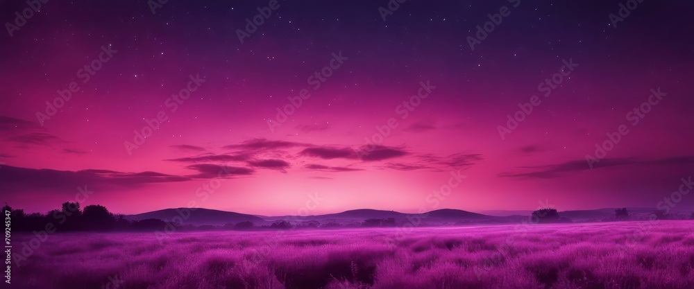 magenta gradient mystical moonlight sky with clouds and stars