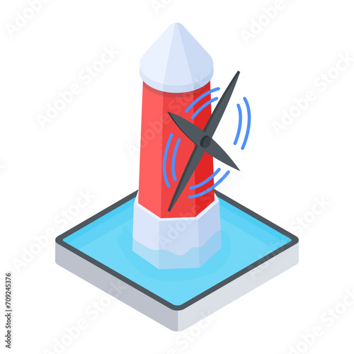 Get this isometric icon of a windmill 