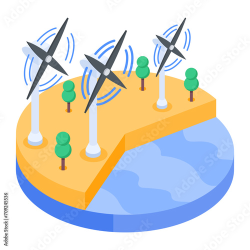 Grab this isometric icon of hydro plant 