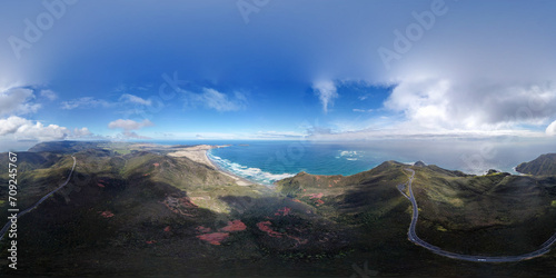Wide angle Cape Reinga New Zeland 