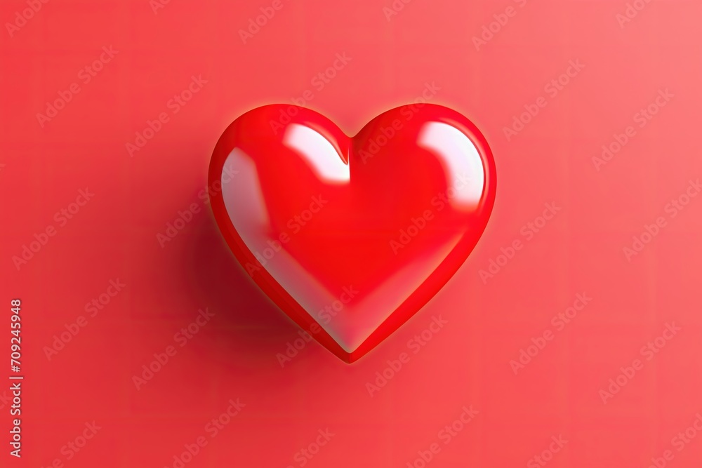 Shiny red heart floating on a red background. Shiny red heart floating on a red background.