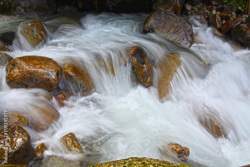 Rocky stream of Kezmarska Biela voda in the Tatra mountain © belizar