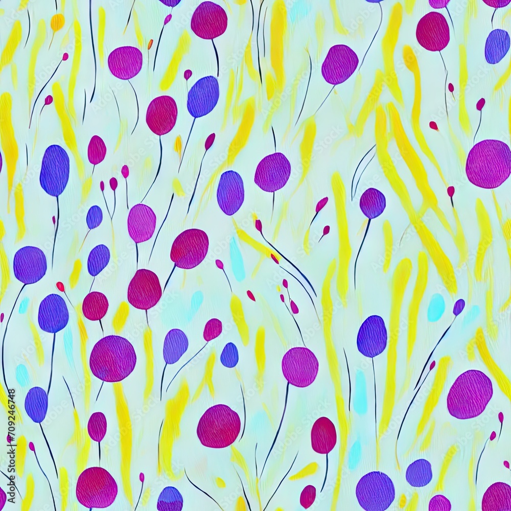 Flowers. Abstract seamless pattern. AI generated. Flowers. Abstract seamless pattern. AI generated.
