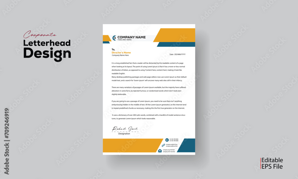 Modern Colorful business Letterhead design template Modern Colorful business Letterhead design template