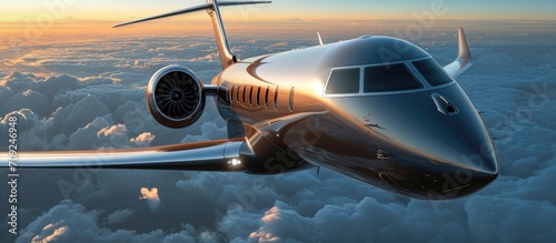Luxury aircraft engine. Exclusive affluent transport.